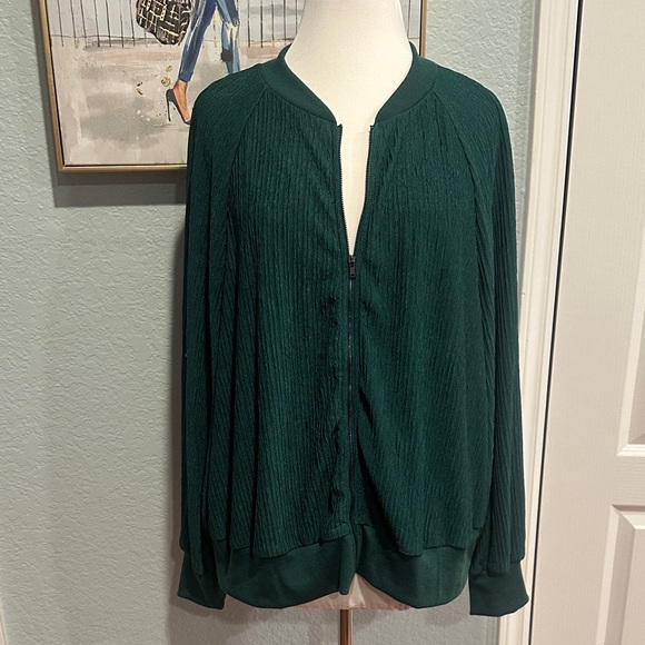 Shein Curve Jackets & Blazers - SHEIN Curve Sz 3X Forest Green Ribbed Utility Jacket